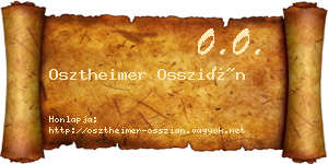 Osztheimer Osszián névjegykártya